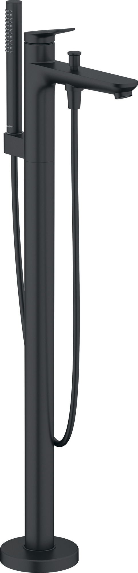 Freestanding bath mixer matt black