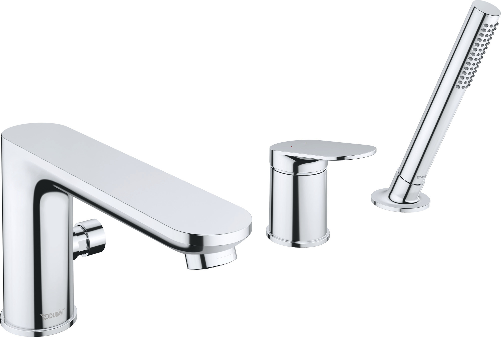 3-hole rim-mounted bath mixer chrome