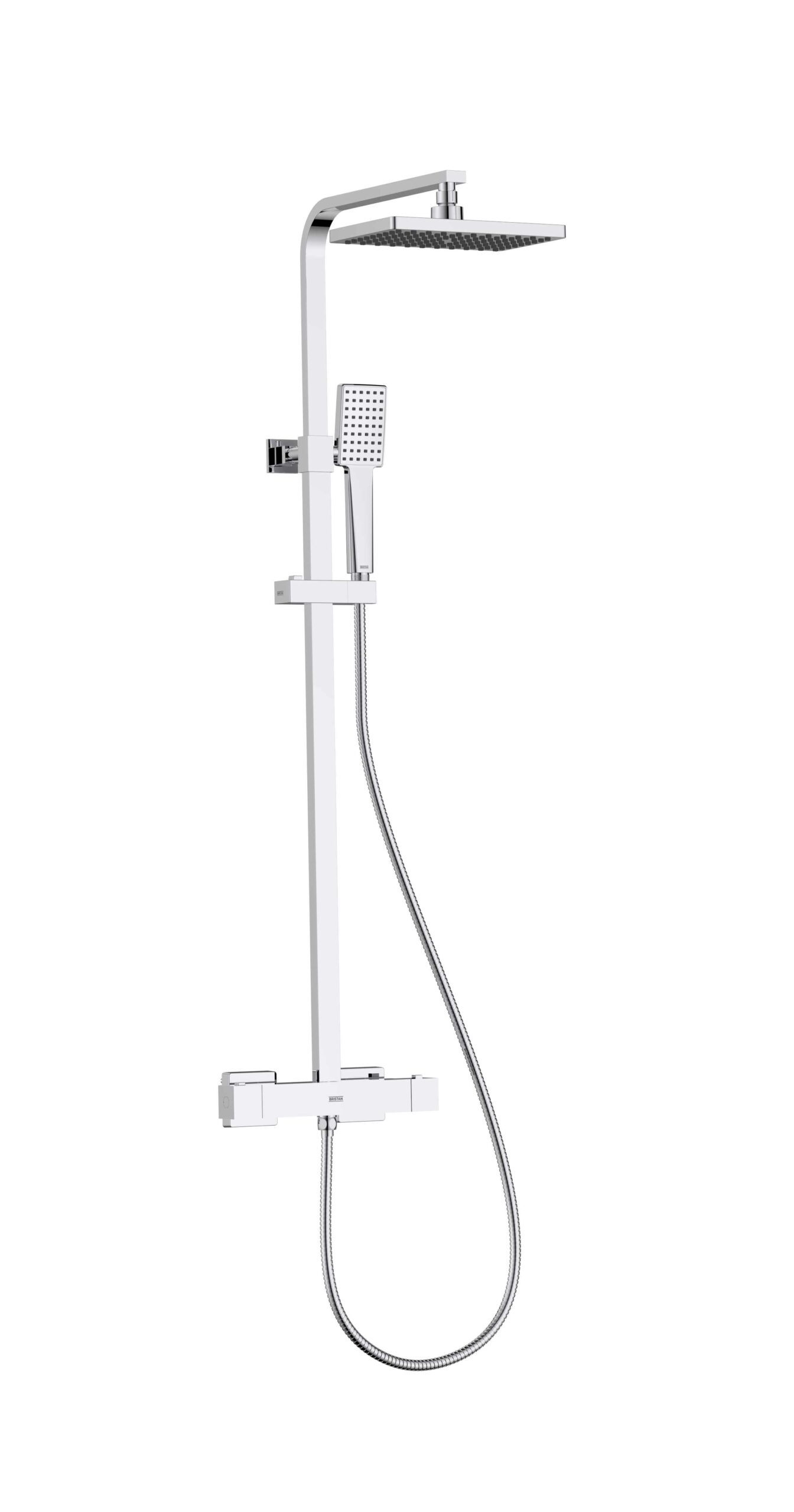 Napoli Adjustable Thermostatic Rigid Riser Diverter Bar Shower Chrome