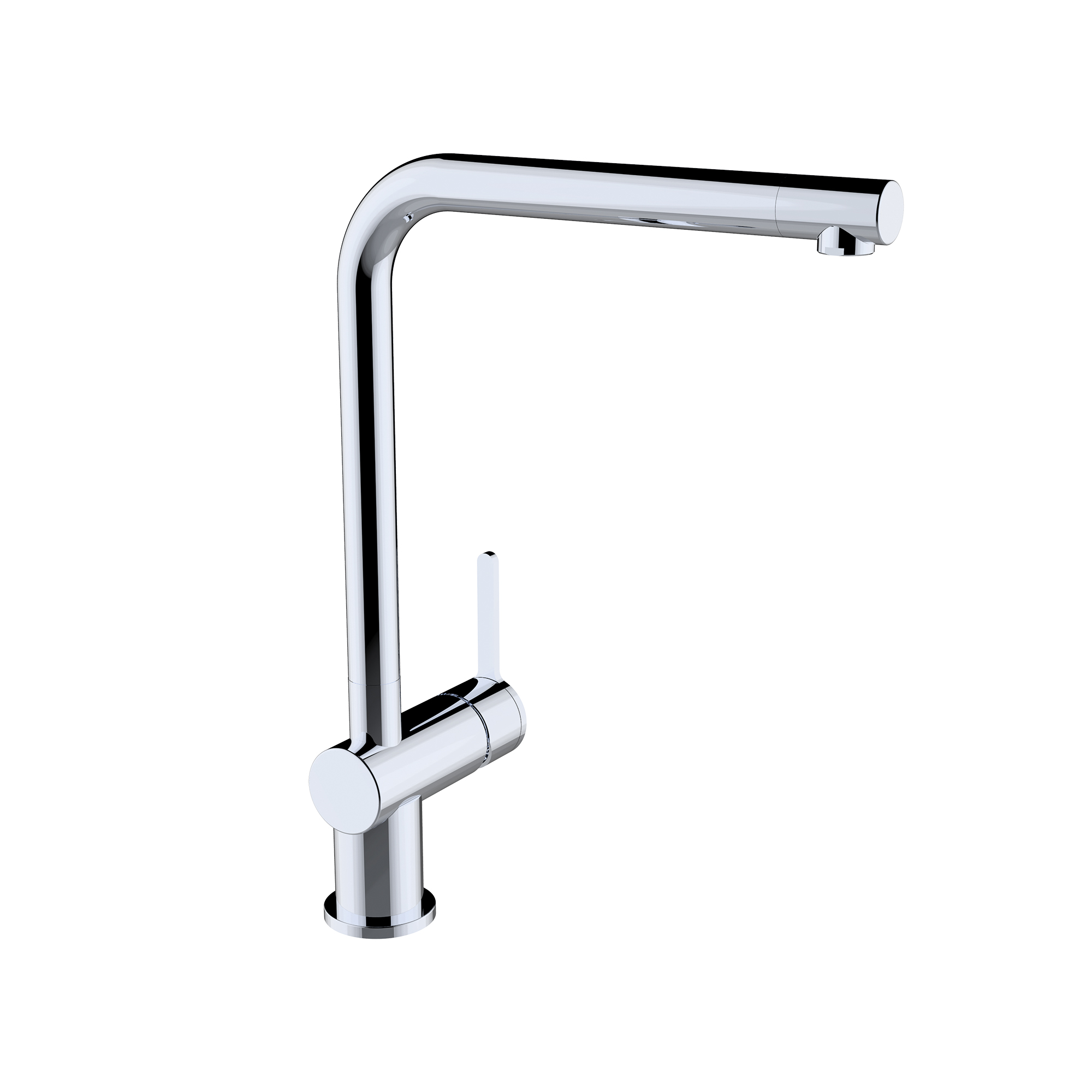 Single-lever sink mixer with aerator, swivel spout and flexible hoses 3/8″ >350mm.
