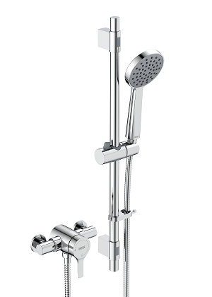 Onza Thermostatic Exposed Shower Valve with Riser Kit Chrome