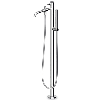 Pan free standing bath mixer with handshower