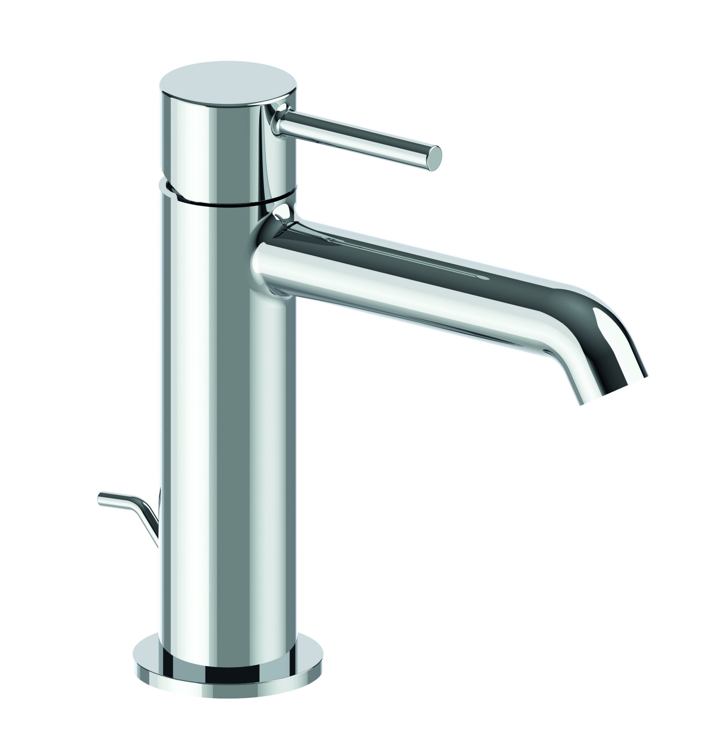 Regular single-control deck-mounted single-hole washbasin mixer, with mechanical mixing, 1 1/4″ with pop-up drain