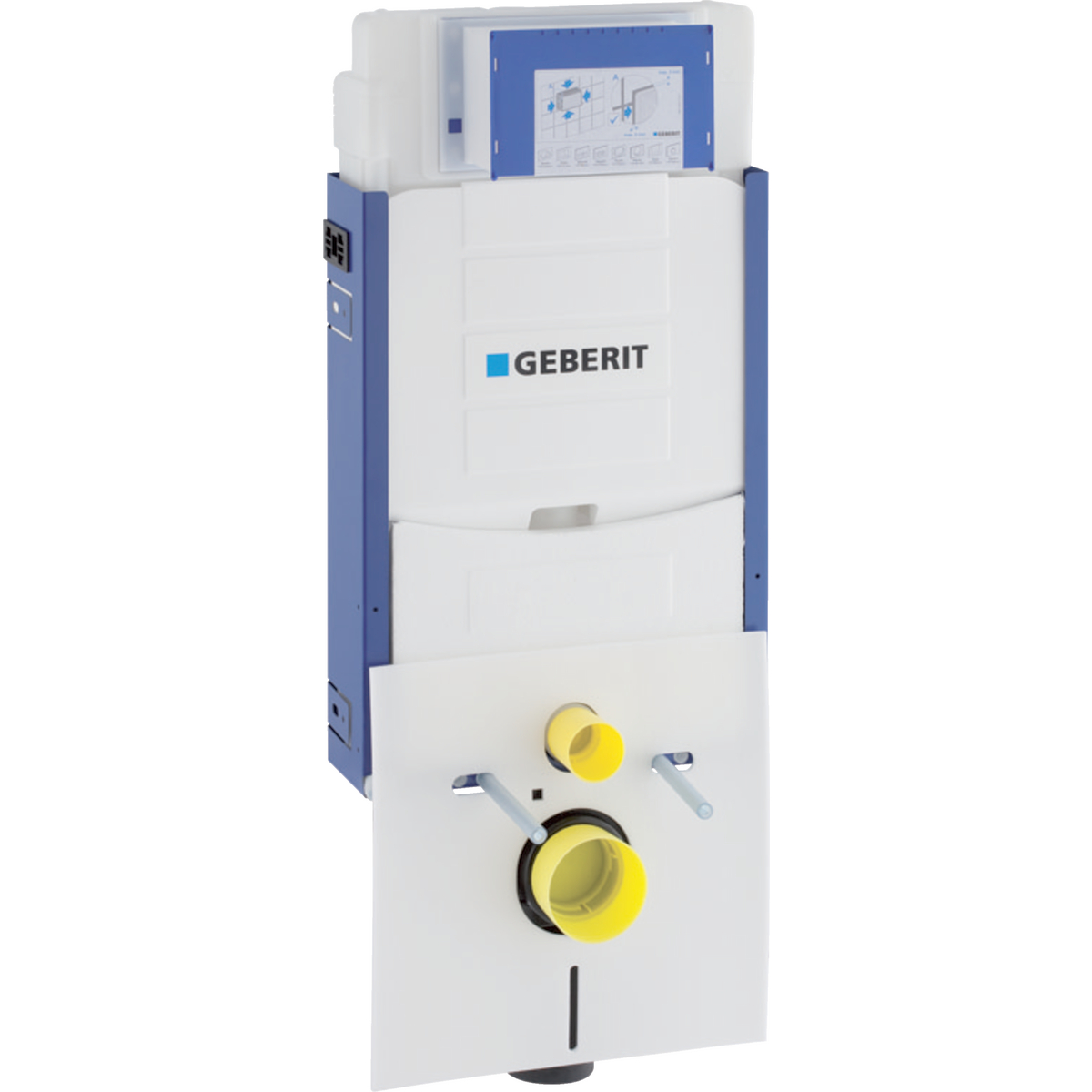 Geberit Kombifix element for wall-hung WC, 108 cm, with Sigma concealed cistern 12 cm, for odour extraction with exhaust air