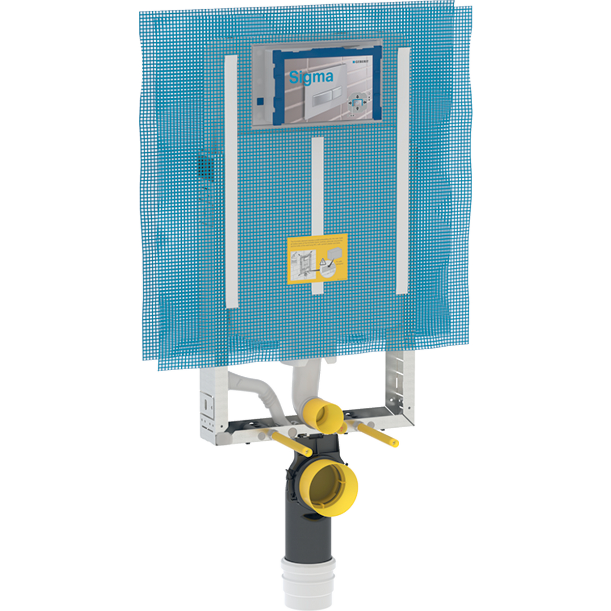 Geberit Kombifix element for wall-hung WC, 109 cm, with Sigma concealed cistern 8 cm, connection bend made of PVC