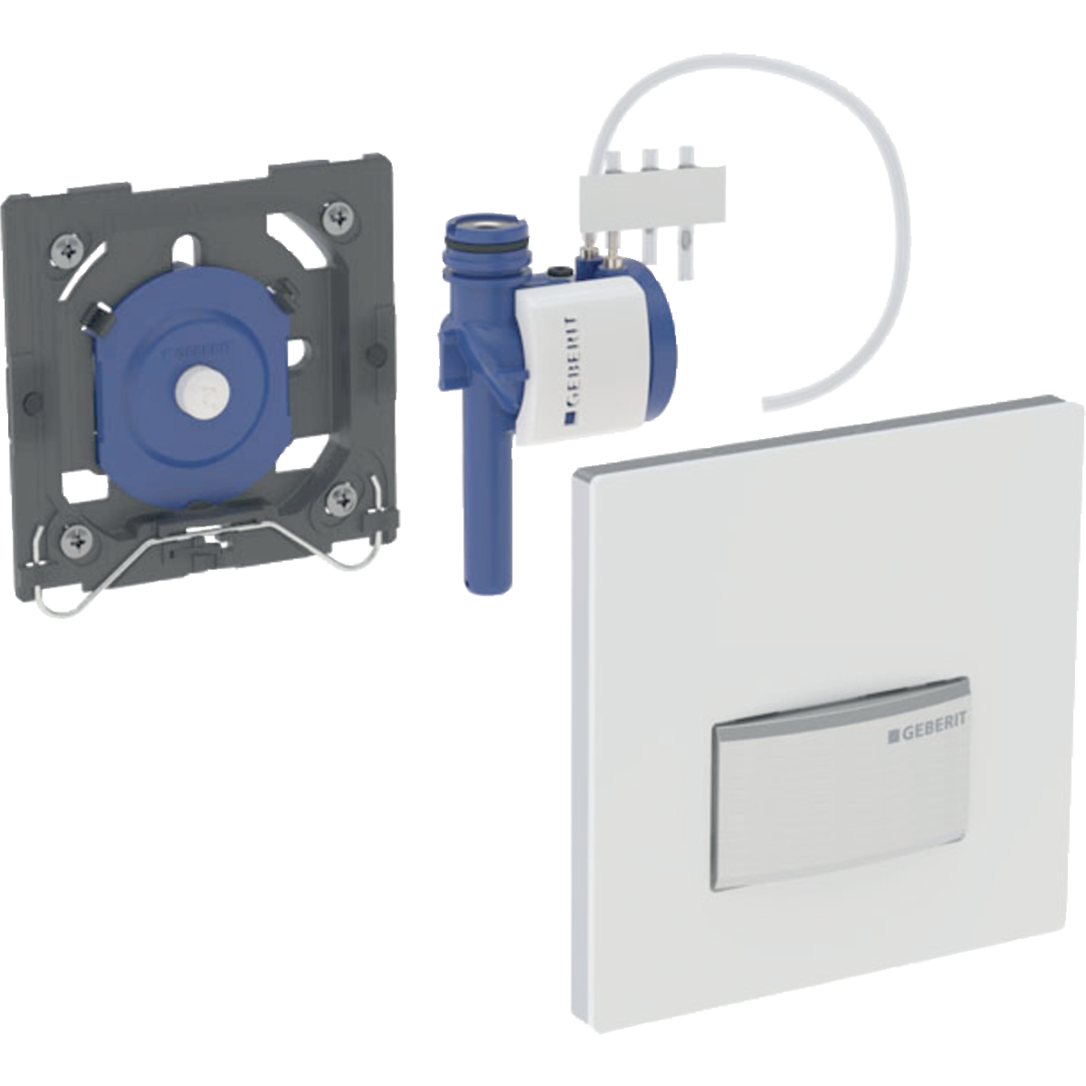 Geberit urinal flush control with pneumatic flush actuation, Type 50 actuator plate, square: customised