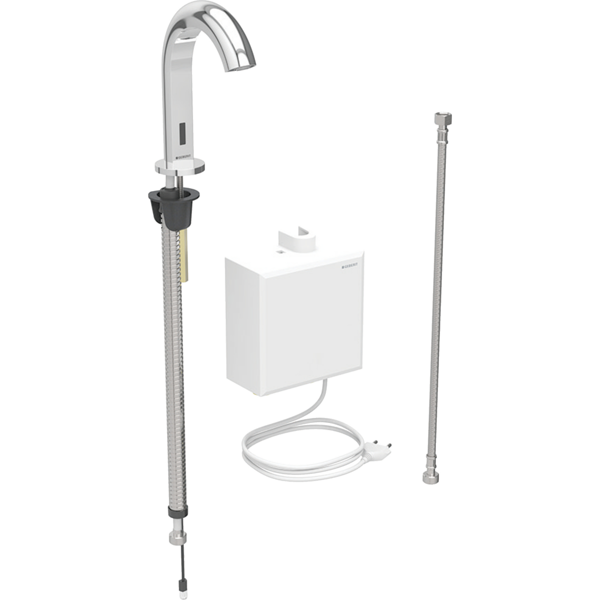 Geberit Piave washbasin tap, deck-mounted, mains operation, with exposed function box: chrome / Glossy, Mixer=without mixer