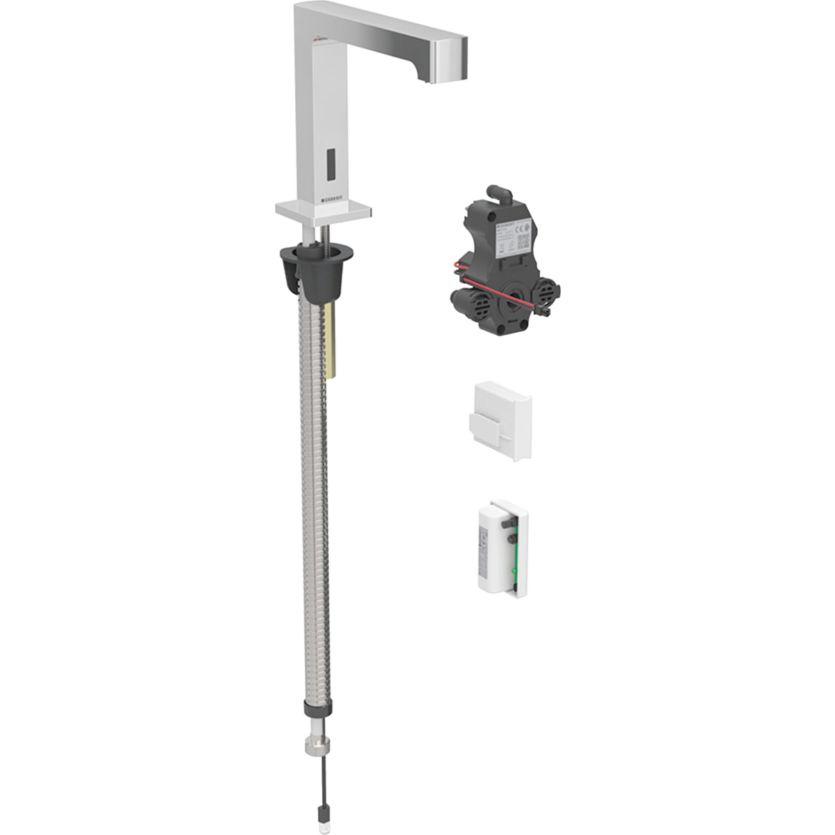 Geberit Brenta washbasin tap, deck-mounted, generator operation, for concealed function box: chrome / Glossy, Mixer=with mixer