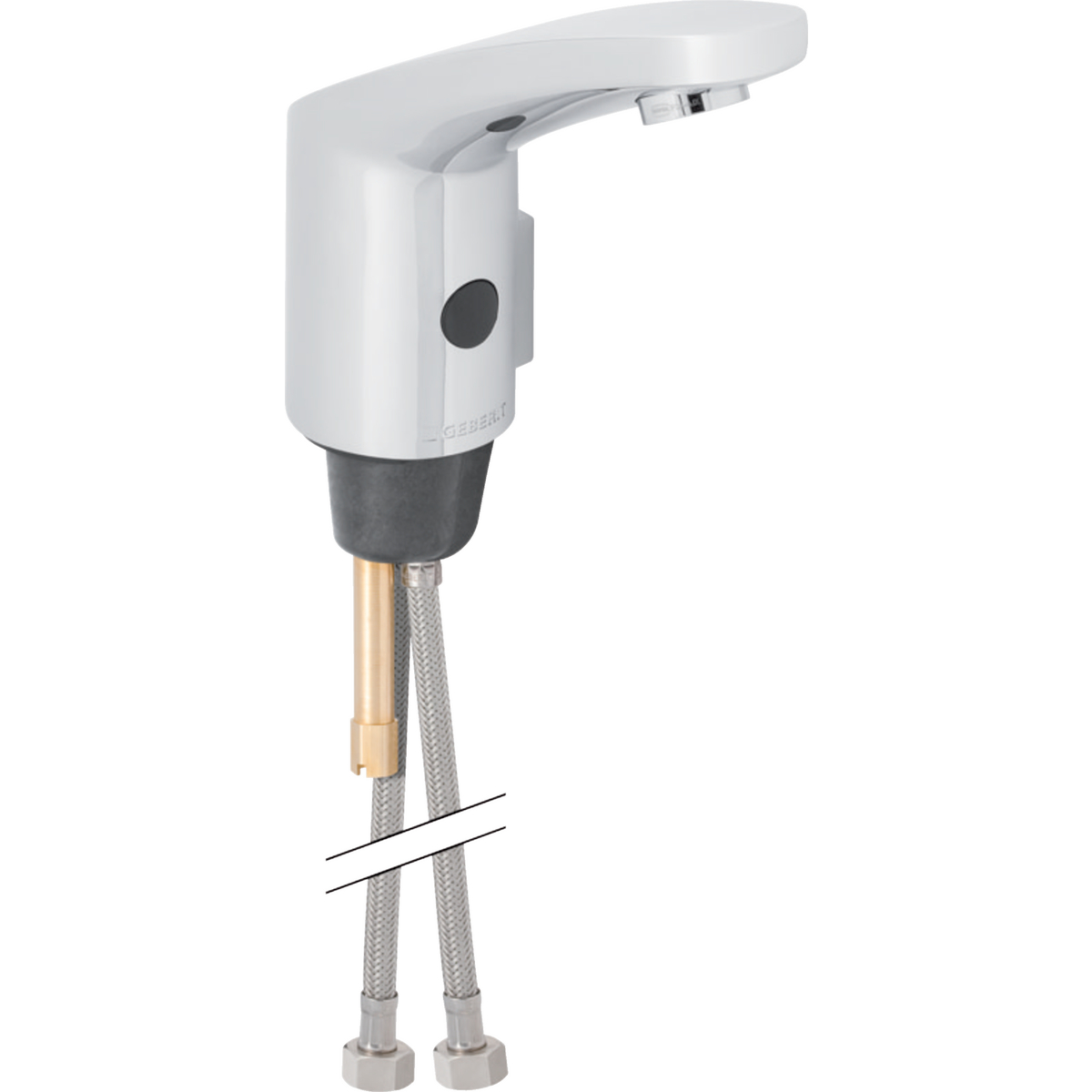 Geberit Type 185 washbasin tap, battery operation: chrome / Glossy, Mixer=with mixer and handle