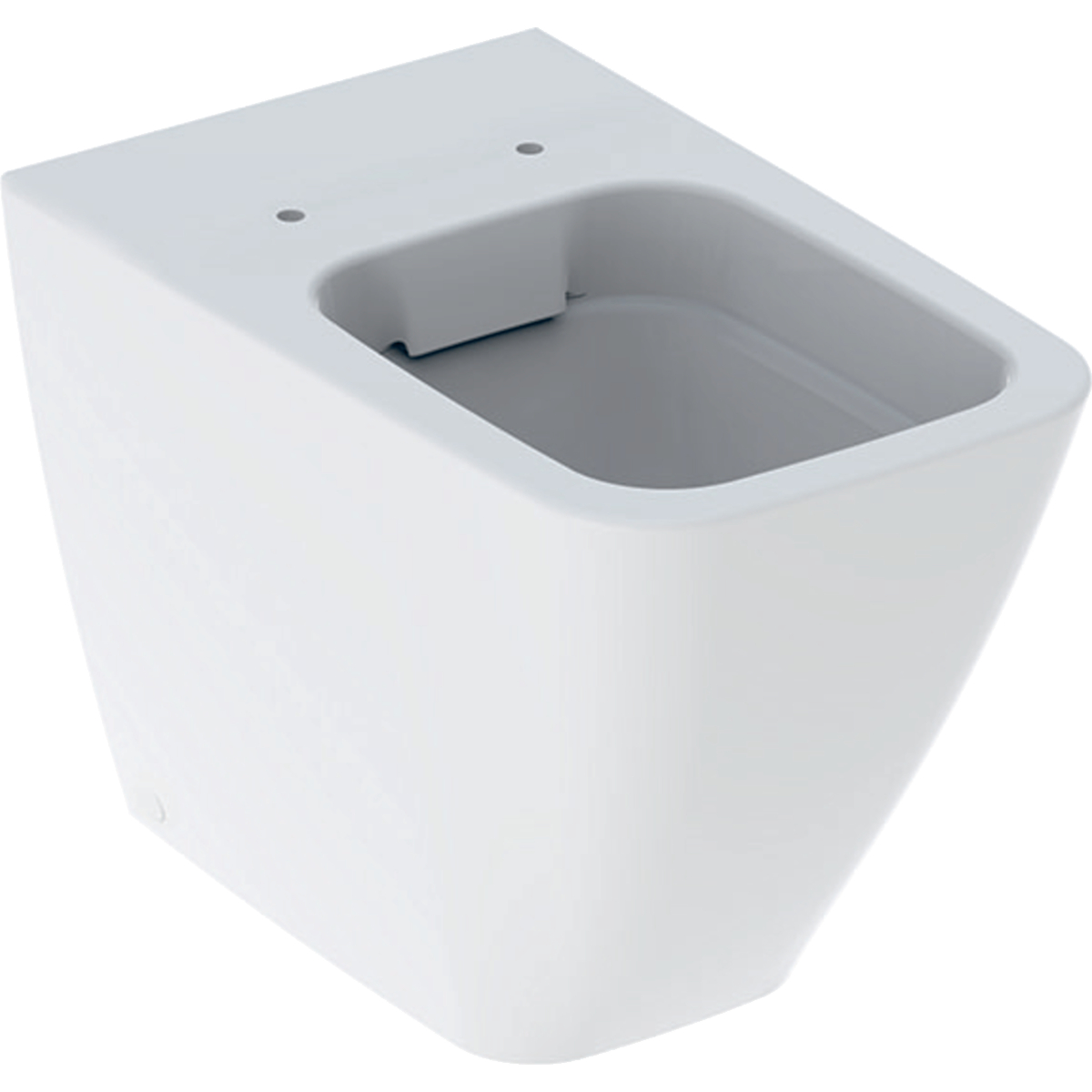 Geberit iCon floor-standing WC, square, washdown, back-to-wall, shrouded, Rimfree: T=56cm, white
