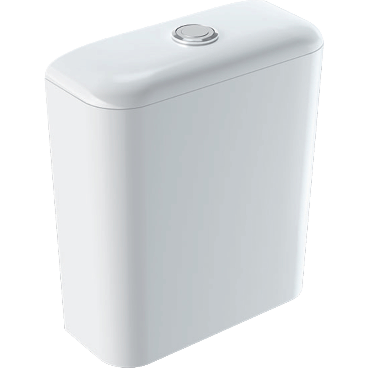 Geberit iCon exposed cistern, close-coupled, dual flush, bottom water supply connection: white