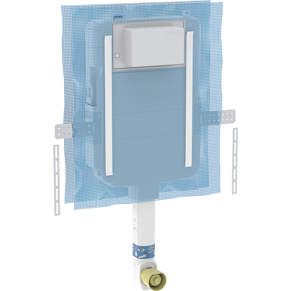 Geberit low-height concealed cistern, 6 / 3 litres, pneumatic flush actuation