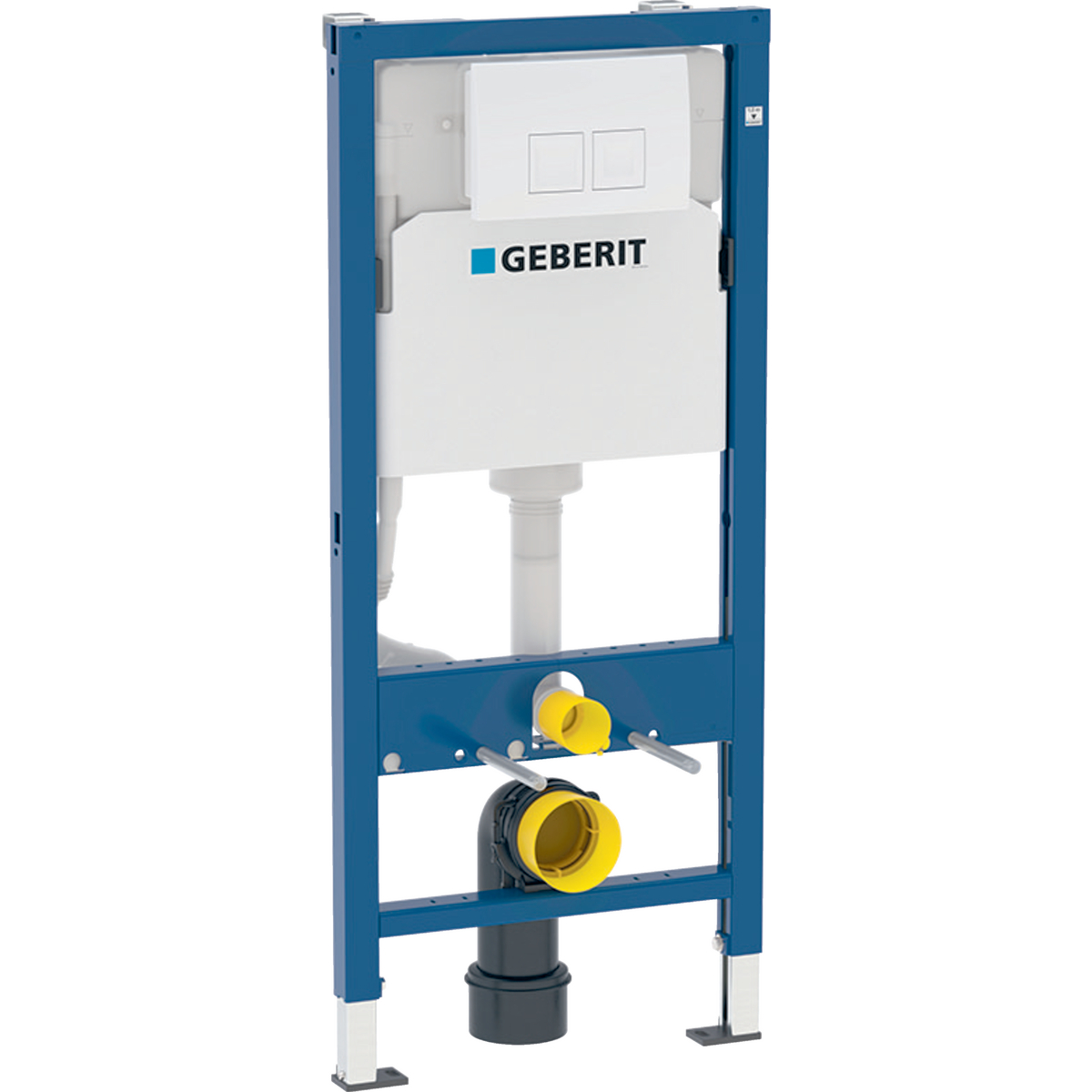 Geberit Duofix element for wall-hung WC, 112 cm, with Delta concealed cistern 12 cm, Delta25 actuator plate, round