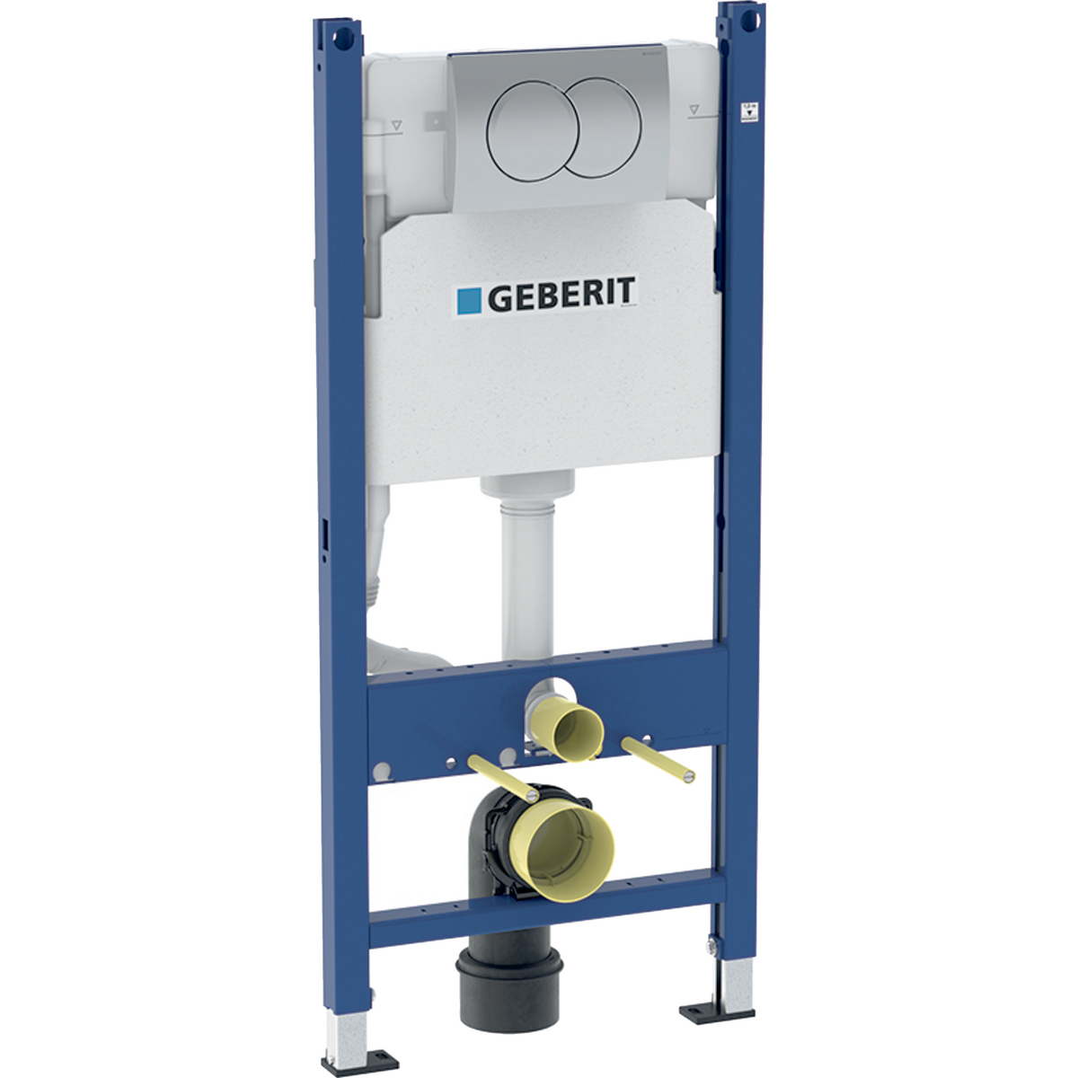 Geberit Duofix element for wall-hung WC, 112 cm, with Delta concealed cistern 12 cm, Delta25 (ex Delta35) actuator plate, square