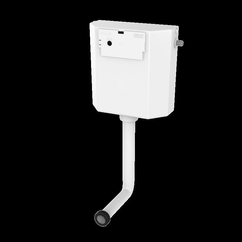 Dudley ‘Own Brand’ 6/4L Dualflush Concealed Cistern, LL, HP/LP, Bottom Conns, Int.only c/w Dudley ‘Niagara’ Valve & ‘Niagara’ Dualflush Geo 73.5mm Round Surround Button, Pushfit with Adaptor, 51mm-41mm Flushbend.