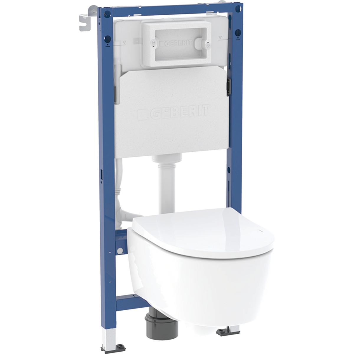 Geberit set of element for wall-hung WC, 112 cm, with Delta concealed cistern 12 cm, iCon wall-hung WC, small projection