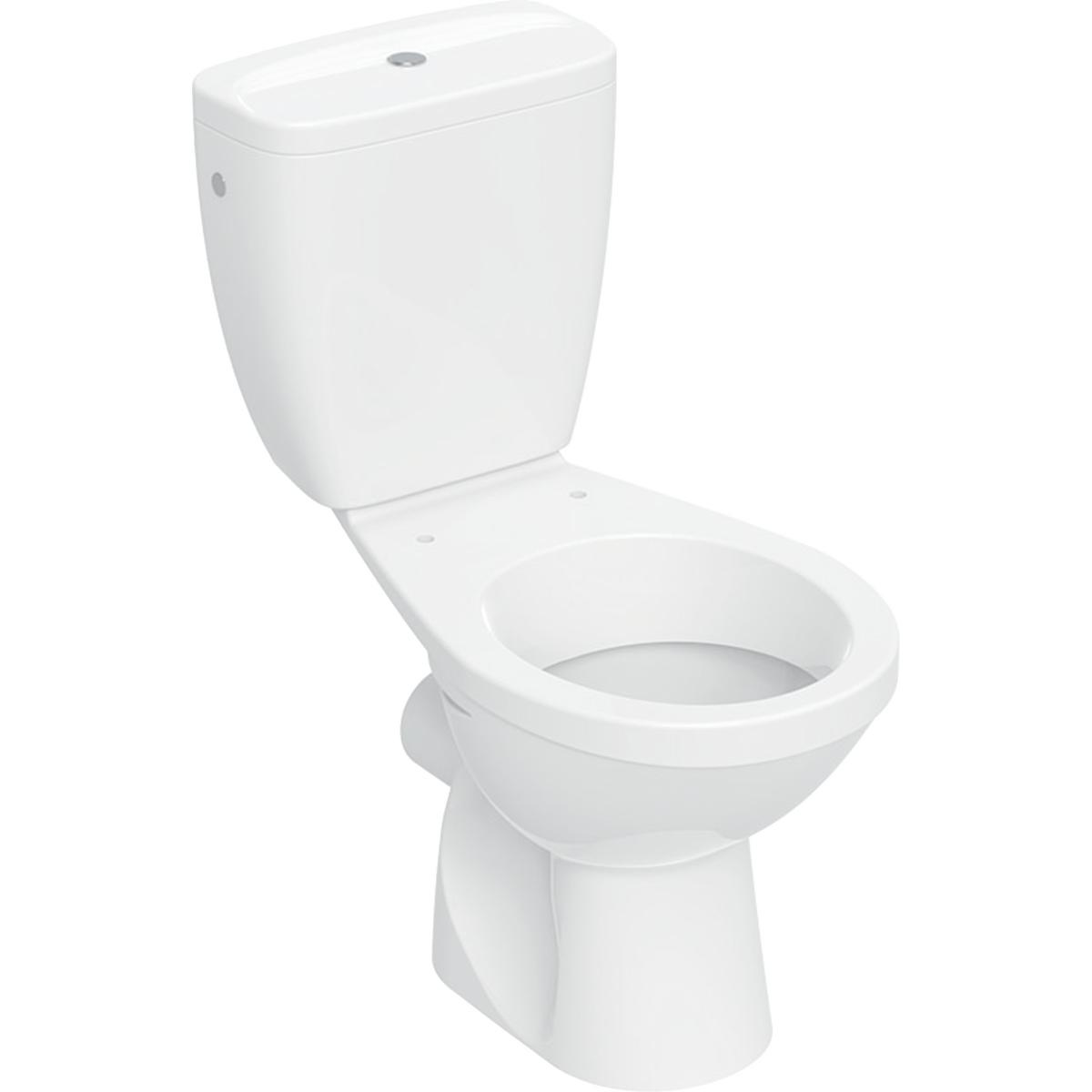 Set Stand-WC mit Aufputzspülkasten aufgesetzt, Tiefspüler, Abgang horizontal