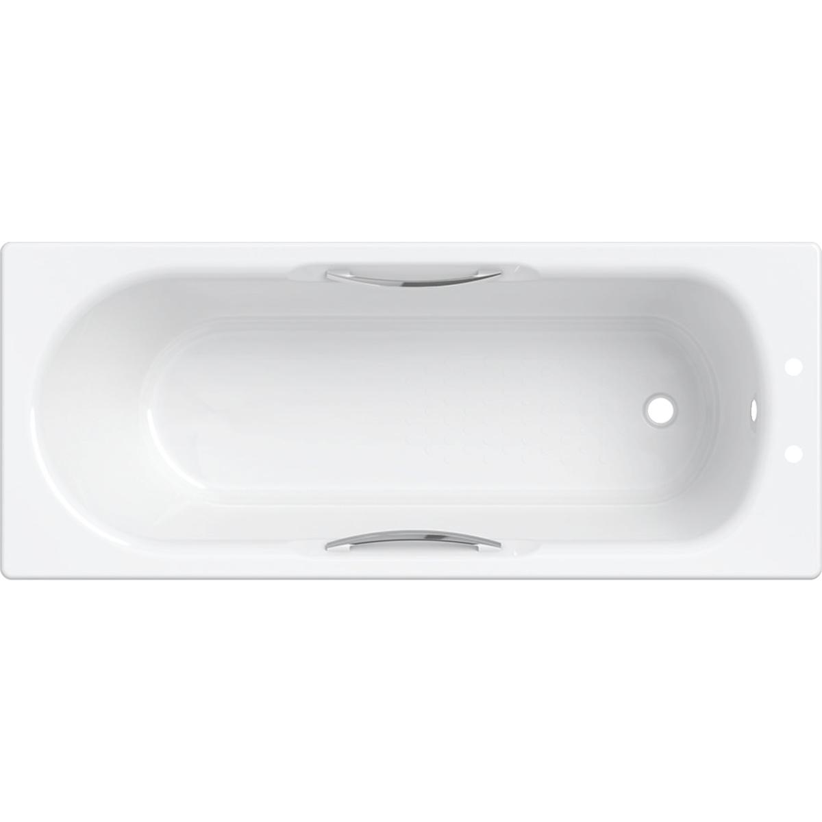 Twyford Celtic rectangular bathtub, low water capacity, with feet: 170x70cm, Outlet=right, Total water capacity=140l